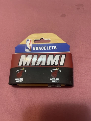 Miami Heat Bracelets 2 Pack Wide Silicone Stretch Aminco NBA Cover