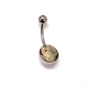 Belly Ring Logo Camouflage Non Dangle Naval Steel  - Picture 1 of 3