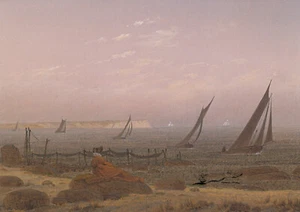 Postal - Caspar David Friedrich: Mujer en la playa de Rügen - Imagen 1 de 1