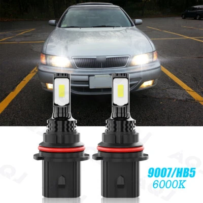 For infiniti I30 1996-1999 2pc 9007 9004 6000K LED Headlight Bulbs High-Low Beam - Image 1 of 4