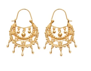 Boucles D'oreilles Créoles Savoyardes zirconium Plaqué Or 18 carats Bijoux Femme - Imagen 1 de 8