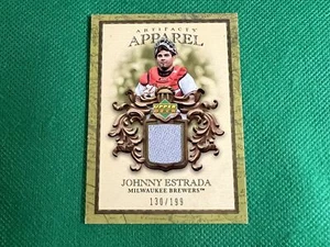 2007 Artifacts MLB Apparel #ES Johnny Estrada Milwaukee Brewers - Picture 1 of 1