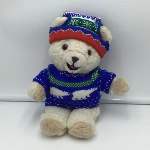 Lever Bros Oso Acurrucado Navidad Suéter Sombrero Oso Peluche 1986 10" Publicidad  - Imagen 1 de 6