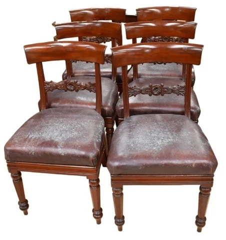 Superb Antique VICTORIAN MAHOGANY set 6 chairs Cover
