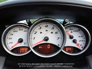 For Porsche Boxster 986 1996-2004 Aluminium Brushed matt Gauge trim dash Rings - Picture 1 of 9
