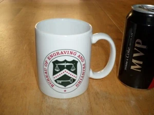[U.S.A. GOVERNMENT] "BUREAU OF ENGRAVING & PRINTING", Ceramic Coffee Cup, VINT. - Picture 1 of 10