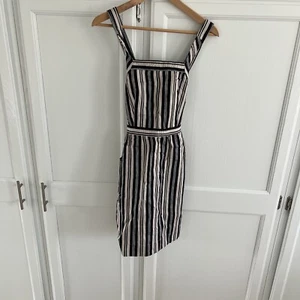 Madewell Damen Afternoon gestreift schwarz & weiß ärmelloses Kleid 00 NEU $ 89 - Bild 1 von 4