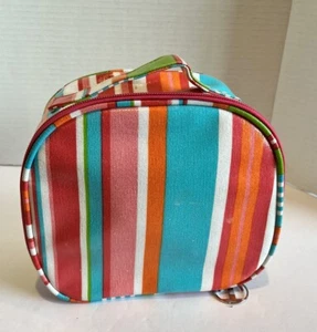 Twos Company Brightly Striped Zippered Cosmetics Bag - Picture 1 of 7