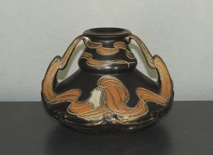 Vaso J.B. JB OWENS Art Pottery HENRI DEUX 2 manici Art Nouveau - Foto 1 di 7