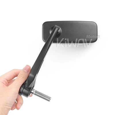 Espejos retrovisores de extremo de barra negro rectangular 12 mm atornillables para BMW R nineT Scrambler Urban Foto 1 de 4