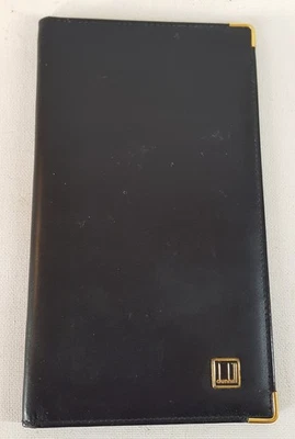 Vintage Black Leather Long Bifold Card & Cash Wallet - Dunhill Branded  - Image 1 of 4