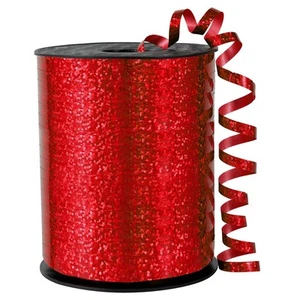 OMISELIO Red Curling Ribbon - 500 Yard Shiny Metallic Curling Ribbon for Gift - Picture 1 of 6