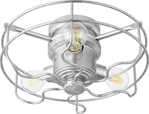 Quorum Windmill 3-Light 14" Indoor/Outdoor Ceiling Fan Light Kit in Galvanized - Picture 1 of 2
