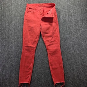 Mother Jeans Damen 27 rot Stunner Ankle Fray hoher Bund Skinny Knopfleiste USA - Bild 1 von 12