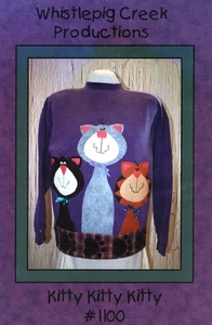 KITTY KITTY KITTY Applikation Schnittmuster #1100 Whistlepig Creek Susan Marsh - Bild 1 von 2