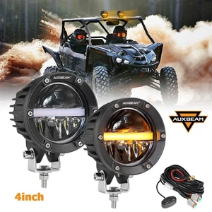AUXBEAM 2x 4" Round LED Work Light Amber DRL Lights For For Can-Am Outlander 570 - Foto 1 di 12