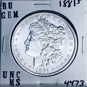 1881 S BU GEM MORGAN SILVER DOLLAR UNC MS+++ U.S. MINT RARE COIN 4473 - Picture 1 of 3