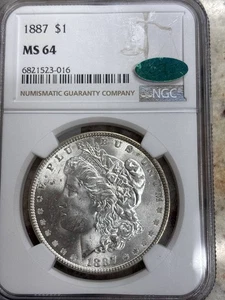 1887 Morgan Silver Dollar NGC MS-64 - Picture 1 of 2