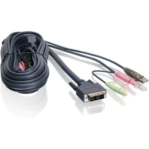 CAVO ADATTATORE VIDEO AUDIO KVM DVI + JACK + USB SERVER TASTIERA 2M 2 METRI - Photo 1/2