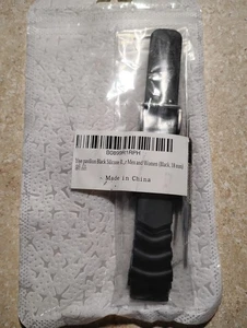 Correa de reloj de silicona negra de 18 mm para reloj inteligente - Imagen 1 de 5