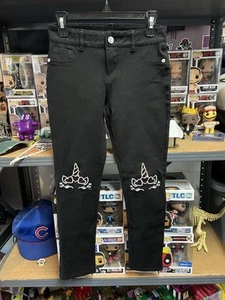 JJ Kids Girls Unicorn Black Pants - Picture 1 of 4