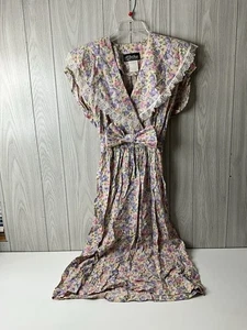 VINTAGE All That Jazz Dress Womens 5/6 Pastel Floral Cottagecore Grandmacore - Picture 1 of 13