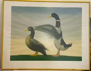 Amerikanischer surrealistischer Siebdruck ""Sonnenaufgang"" signierter gelisteter Künstler Allen Saalburg - Bild 1 von 11