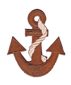 bf46★Ancla marrón parche planchar imagen para planchar aplicación parche parche 6 x 7 cm  - Imagen 1 de 1