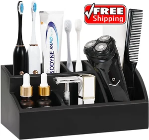 Luxspire Bathroom Counter Organizer, Toothbrush Holder for Bathroom 5 Slot, Larg - Picture 1 of 7