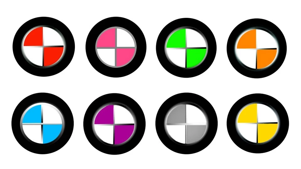 光泽贴纸贴花适用于宝马徽章可选颜色乙烯基包装圆形徽章标志 — 第 1/1 张图片