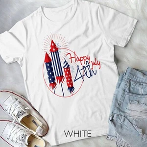 Happy 4th Of July American - Fireworks Patriotic Outfits T-Shirt Unisex T-shirt - Picture 1 of 11