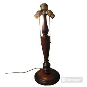 Mitte 20. Jahrhundert 23" Holz und Messing Lampe - Bild 1 von 10