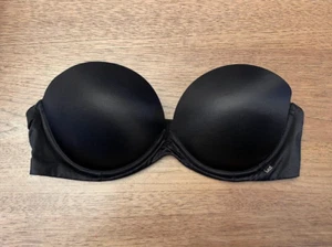 Victoria's Secret Black Satin 32DD Very Sexy Push Up Add Strapless Multiway Bra - Picture 1 of 2