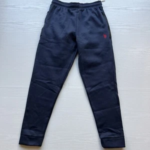 US Polo Assn Sweatpants Mens Blue Fleece Jogger Ankle Cuffed New - Picture 1 of 17