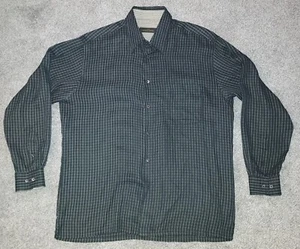 Bugatchi Uomo Shirt Mens Large Black Striped Classic Fit Button Up Long Sleeve - Picture 1 of 11