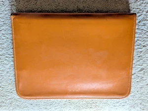 VTG SCHELL BRAND TOP GRAIN Cowhide Leather Brown 16" x 12" Zip Office Folder F - Picture 1 of 14