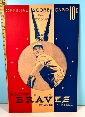1943 Boston Braves Baseball Program vs Braves Unscored HIGH GRADE🔥 - Image 1 of 4