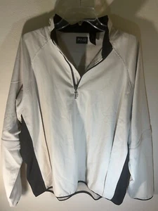 Ping Collection Mens L Golf Windbreaker  Pullover Zip Sleeves Beige Jacket 1/4 - Picture 1 of 17