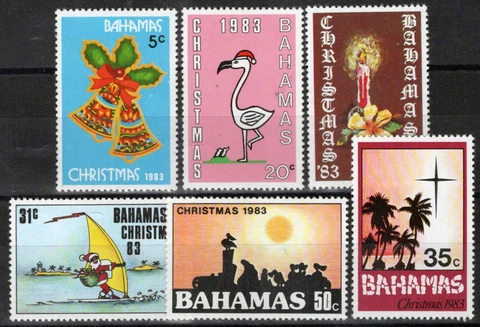ZAYIX Bahamas 547-552 LH Christmas Children's Designs Santa Flamingo 062723S19 Cover