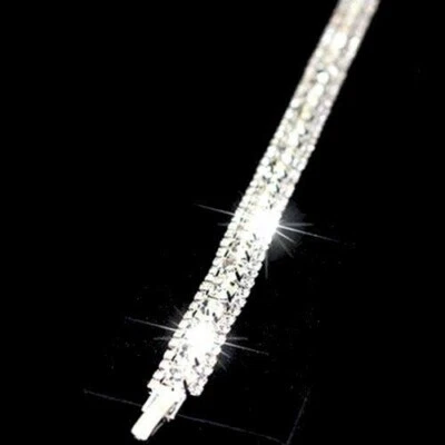 Brazalete Tenis Chapado en Oro Blanco 18KT Cristal Circonita Cúbica Foto 1 de 3