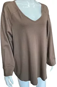 Westbound Long Sleeve V-Neck Cotton Blend T-Shirt Top Size 3X New With Tags NWT - Picture 1 of 11