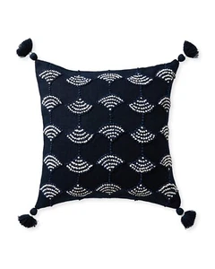 Serena & Lily Isora Pillow Cover | 20” Sq. | NWT | Navy | Retail $198 - Picture 1 of 5