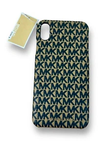 Michael Kors MK Monogram Leather iPhone XS Max Phone Case Khaki/Black NWT - Picture 1 of 3