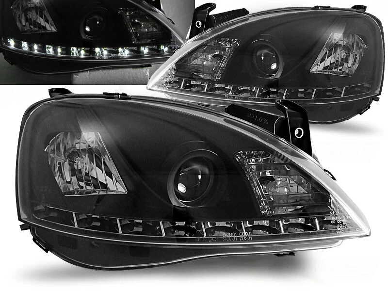 OPEL CORSA C 2000-2002 2003 2004 2005 2006 HEADLIGHTS LPOP44 DAYLIGHT - Image 1 of 1