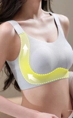 Sujetadores de cobertura completa ultrafinos inalámbricos sin costuras ropa interior talla grande 28391 para mujer Foto 1 de 4