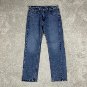 Levis 505 Jeans Mens 36x34 Blue Denim Straight Leg Zip Fly Mid Rise Classic - Picture 1 of 17