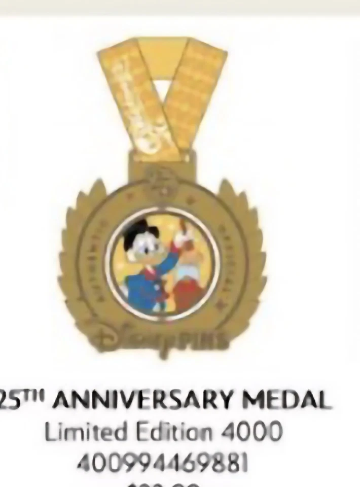 12/9 ПРЕДВАРИТЕЛЬНАЯ ПРОДАЖА 2025 Disney Park 25-я годовщина медаль значок Скрудж Макдак - Изображение 1 из 1