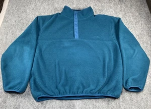 Vintage LL Bean Made In USA Women's XL Pullover Snap Fleece Blue Jacket - Picture 1 of 6