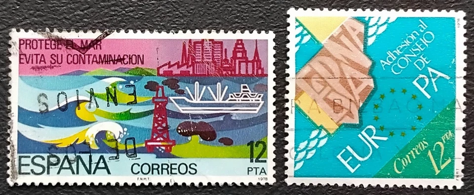 Lot de 2 timbres usagés. Poste espagnole 1978.  - Photo 1/1