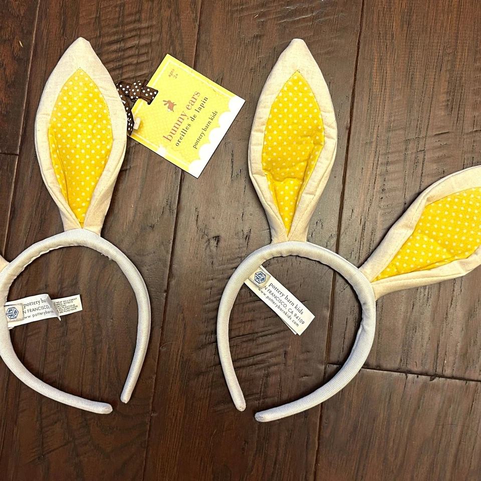 Pottery Barn Kids - Juego de 2 orejas de conejo de tela NUEVO CON ETIQUETAS Foto 1 de 1